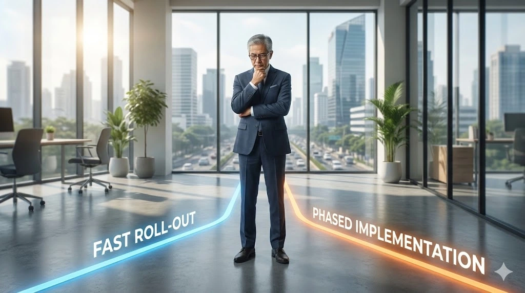 fast roll out vs phased implementation sap s4hana